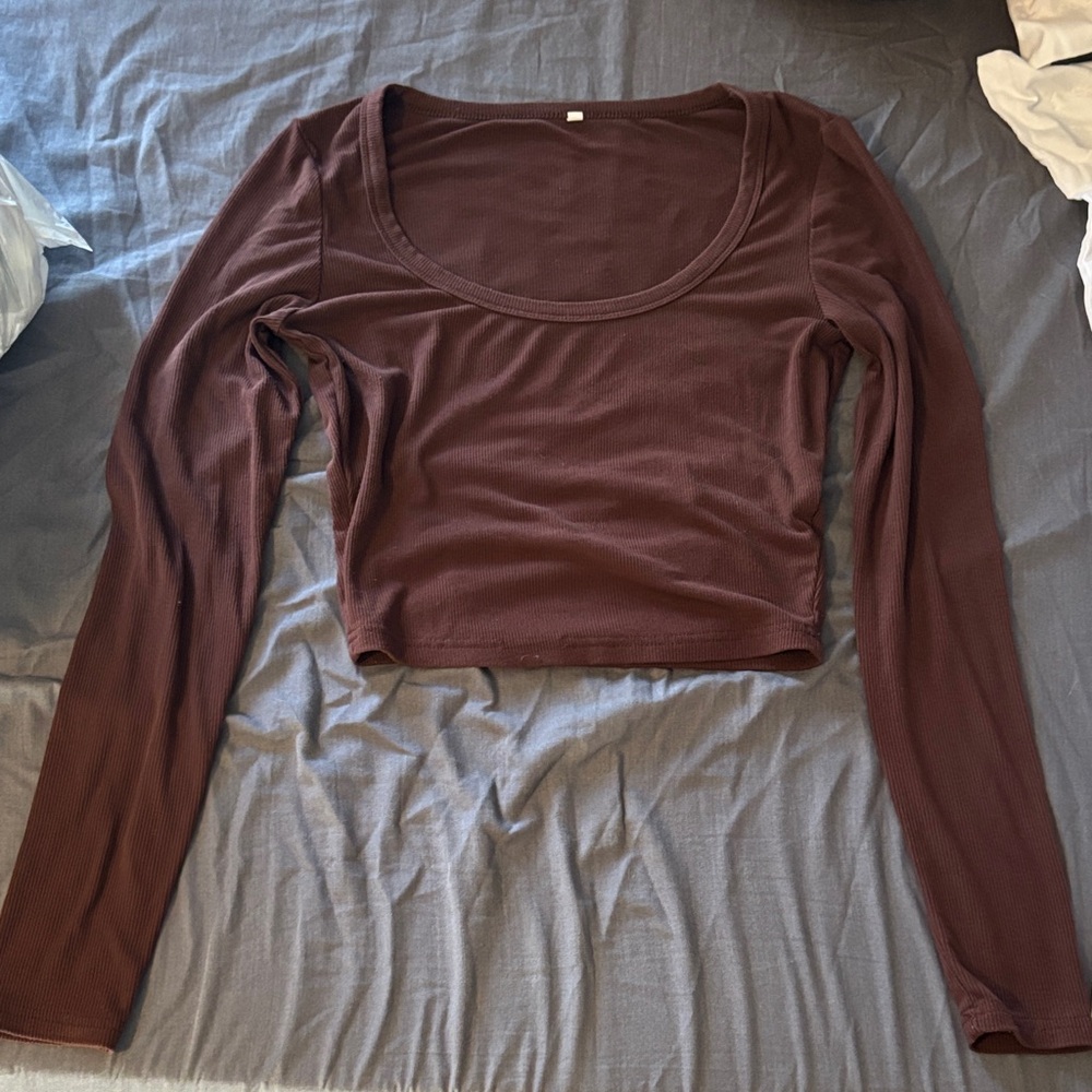 SHEIN Chocolate Long Sleeve Top